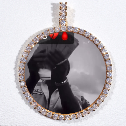 LARGE 3D CIRCLE CUSTOM PICTURE PENDANT