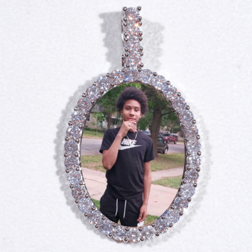 Large 3D Oval Custom Picture Pendant