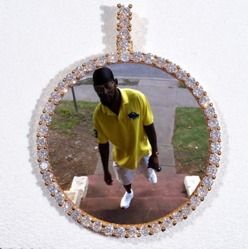 LARGE 3D CIRCLE CUSTOM PICTURE PENDANT