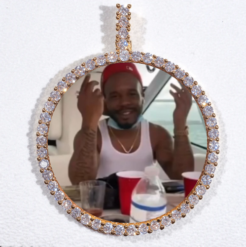 LARGE 3D CIRCLE CUSTOM PICTURE PENDANT