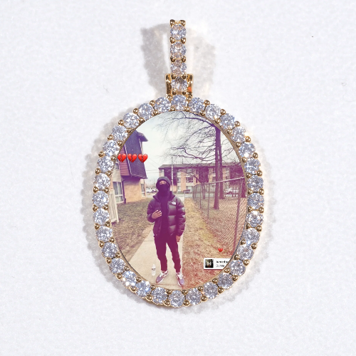 3D Oval Custom Picture Pendant