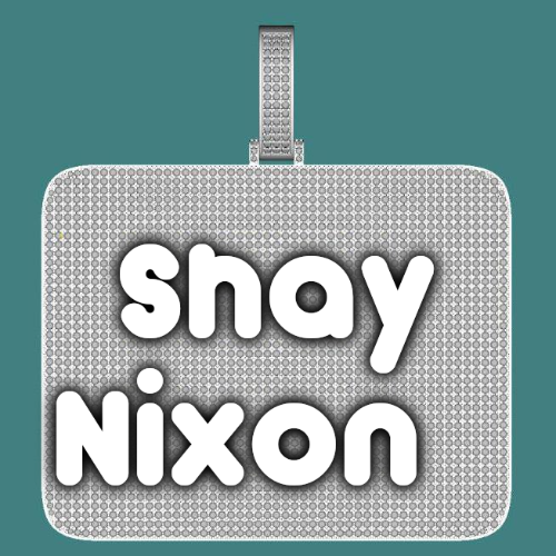 CUSTOM LETTER NECKLACE 3D BIG SQUARE