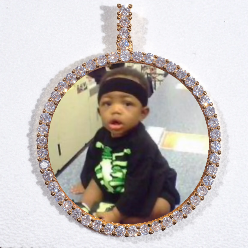 LARGE 3D CIRCLE CUSTOM PICTURE PENDANT