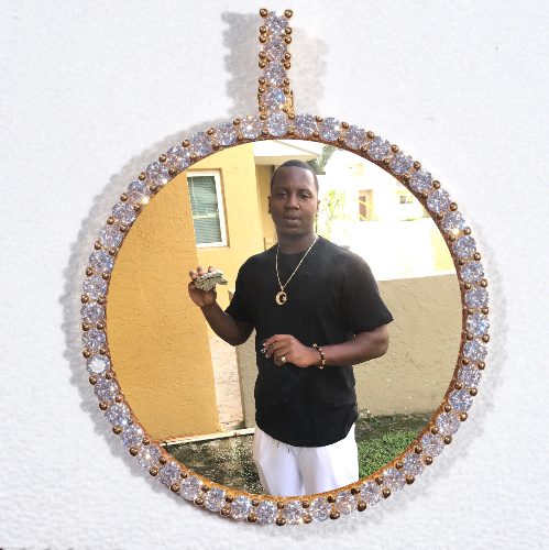 LARGE 3D CIRCLE CUSTOM PICTURE PENDANT