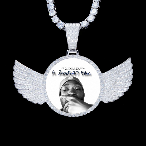 925S & VVS Moissanite 3D Wing Custom Picture Pendant