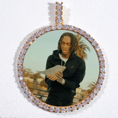 LARGE 3D CIRCLE CUSTOM PICTURE PENDANT