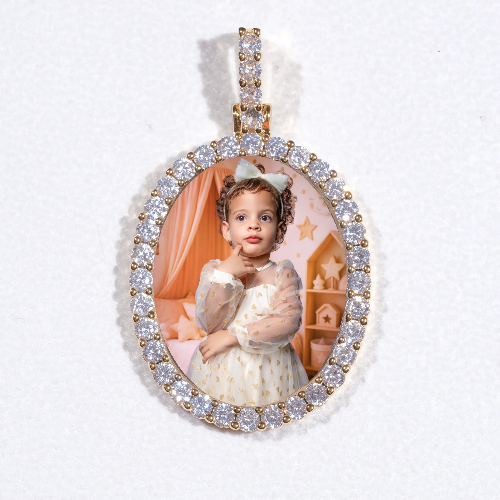 3D Oval Custom Picture Pendant