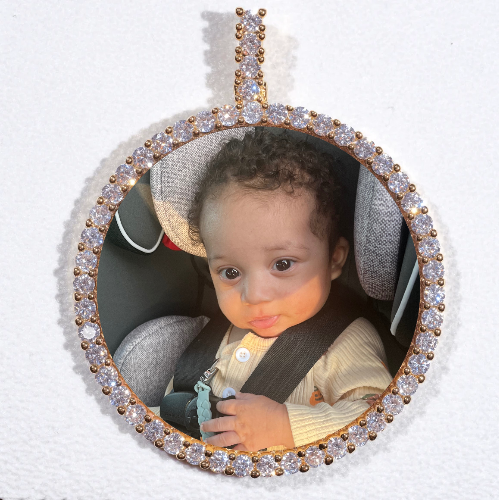 LARGE 3D CIRCLE CUSTOM PICTURE PENDANT