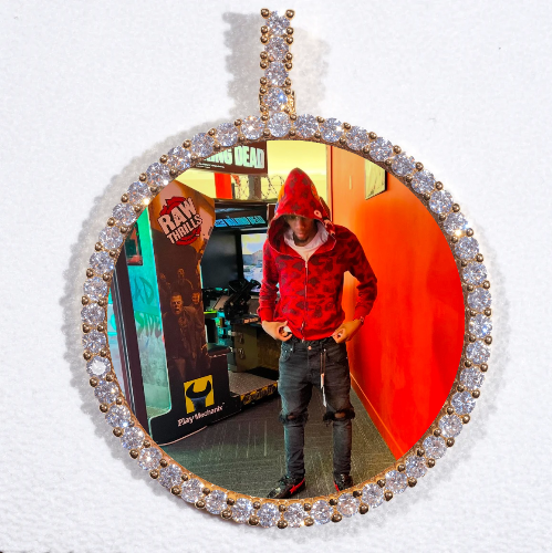 LARGE 3D CIRCLE CUSTOM PICTURE PENDANT