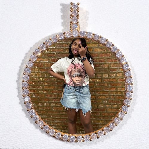 LARGE 3D CIRCLE CUSTOM PICTURE PENDANT