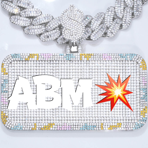 CUSTOM LETTER NECKLACE 3D COLORFUL SQUARE