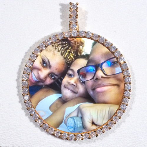 LARGE 3D CIRCLE CUSTOM PICTURE PENDANT