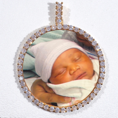 LARGE 3D CIRCLE CUSTOM PICTURE PENDANT