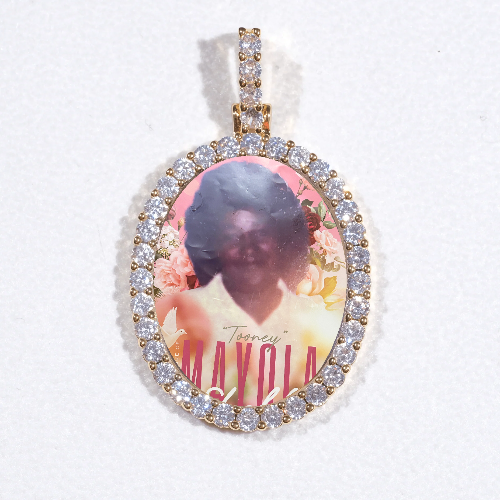 3D Oval Custom Picture Pendant