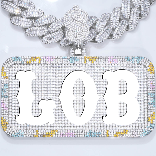 CUSTOM LETTER NECKLACE 3D COLORFUL SQUARE