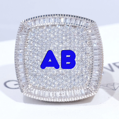 CUSTOM LETTER 3D ICED RING