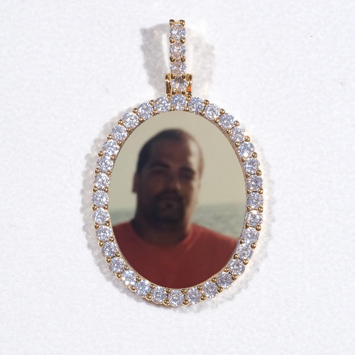 3D Oval Custom Picture Pendant