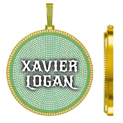 CUSTOM LETTER NECKLACE 3D BIG DISC