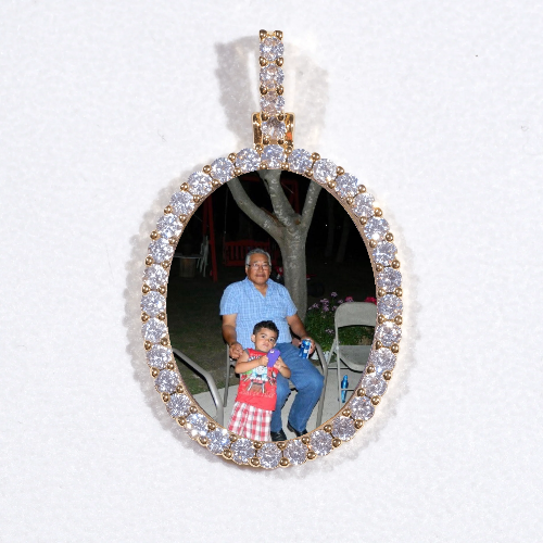 3D Oval Custom Picture Pendant
