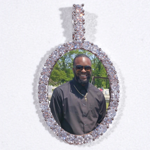Large 3D Oval Custom Picture Pendant