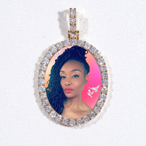 3D Oval Custom Picture Pendant