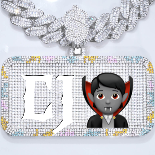CUSTOM LETTER NECKLACE 3D COLORFUL SQUARE