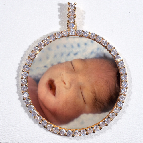 LARGE 3D CIRCLE CUSTOM PICTURE PENDANT