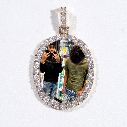 3D Oval Custom Picture Pendant