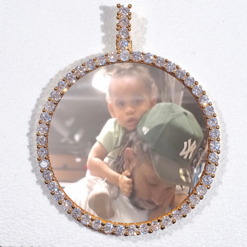 LARGE 3D CIRCLE CUSTOM PICTURE PENDANT
