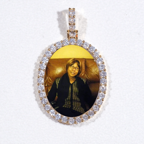 3D Oval Custom Picture Pendant