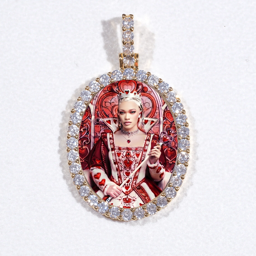 3D Oval Custom Picture Pendant
