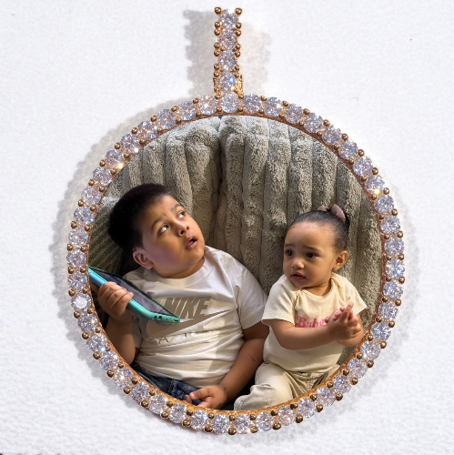LARGE 3D CIRCLE CUSTOM PICTURE PENDANT