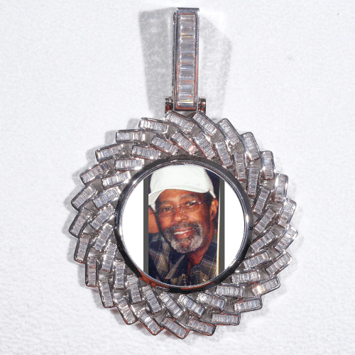 Large 3D Baguette Custom Picture Pendant