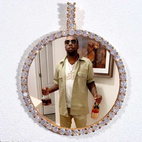 LARGE 3D CIRCLE CUSTOM PICTURE PENDANT