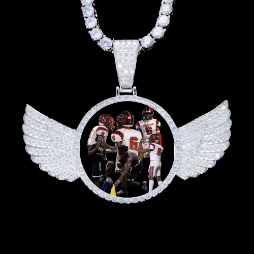 925S & VVS Moissanite 3D Wing Custom Picture Pendant