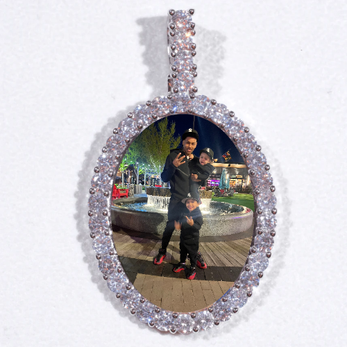Large 3D Oval Custom Picture Pendant
