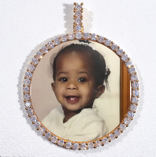LARGE 3D CIRCLE CUSTOM PICTURE PENDANT