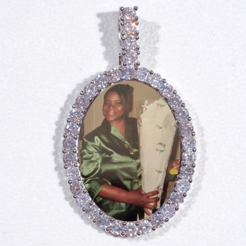 Large 3D Oval Custom Picture Pendant