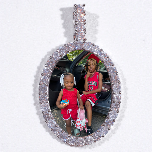Large 3D Oval Custom Picture Pendant