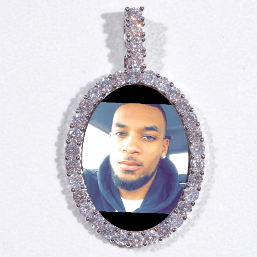 Large 3D Oval Custom Picture Pendant