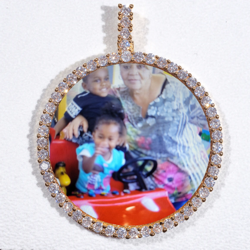 LARGE 3D CIRCLE CUSTOM PICTURE PENDANT