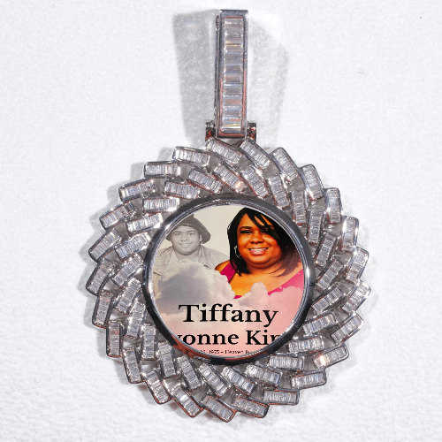 Large 3D Baguette Custom Picture Pendant