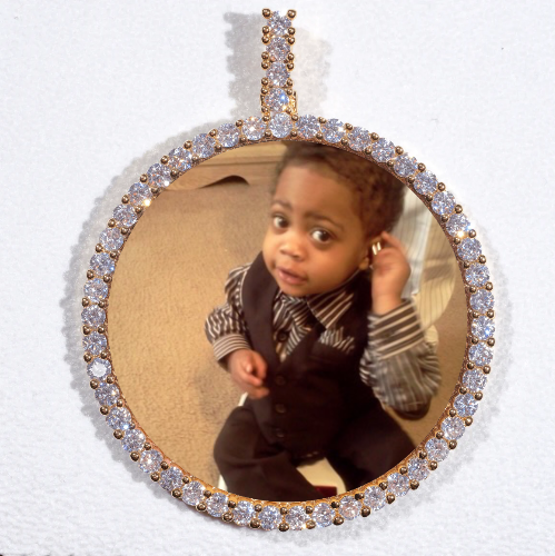 LARGE 3D CIRCLE CUSTOM PICTURE PENDANT
