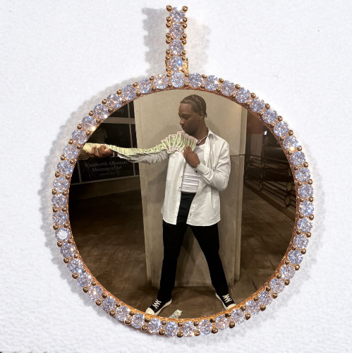 LARGE 3D CIRCLE CUSTOM PICTURE PENDANT