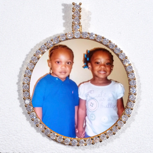 LARGE 3D CIRCLE CUSTOM PICTURE PENDANT