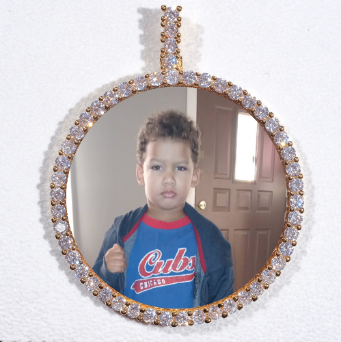 LARGE 3D CIRCLE CUSTOM PICTURE PENDANT