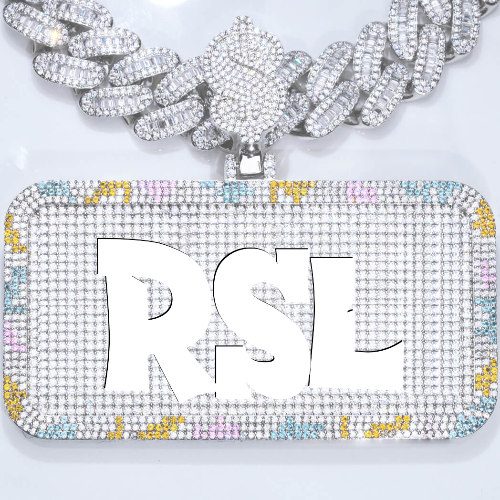 CUSTOM LETTER NECKLACE 3D COLORFUL SQUARE