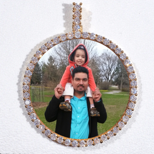 LARGE 3D CIRCLE CUSTOM PICTURE PENDANT