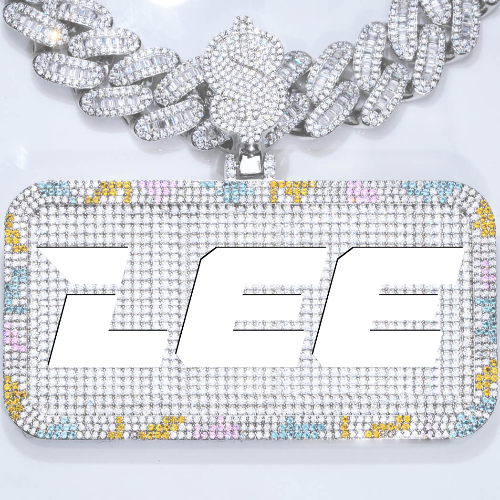 CUSTOM LETTER NECKLACE 3D COLORFUL SQUARE