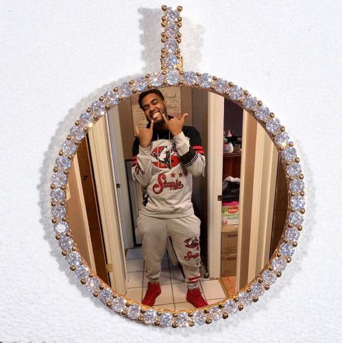 LARGE 3D CIRCLE CUSTOM PICTURE PENDANT